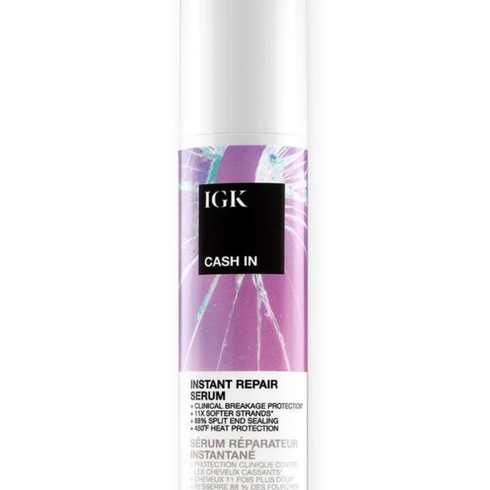 IGK Cash In Instant Repair Serum - Purple & White Bottle